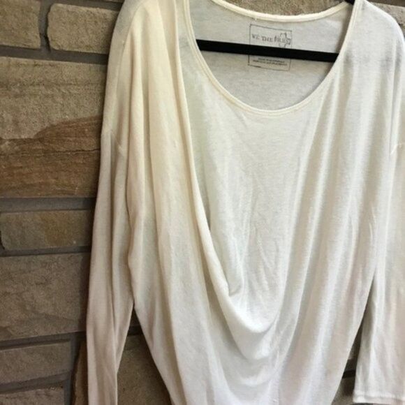 We The Free Draped Knit Top Cream off white Medium - Picture 4 of 5